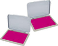 2 Pack Metal Case Stamp Pad Medium Size, Magenta Purple Color by ZIGEL