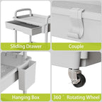 Sorgion 4 Tier Rolling Cart Organizer, Art Craft Diaper Bedside Snack Laundry - Image 4