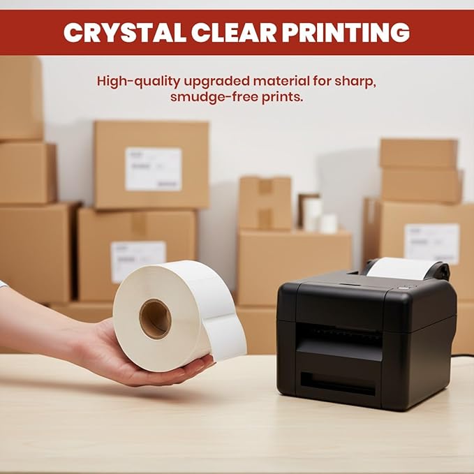 1 1/2" × 1" Direct Thermal Printer Labels, 10 Rolls, 000 Matte White Thermal - Image 6