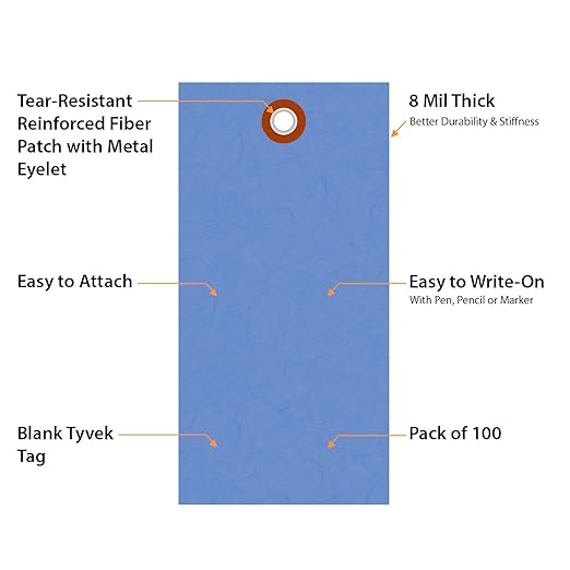 SmartSign 4.75 x 2.375 inch “Blue” Blank Tyvek Shipping Tags - Image 4