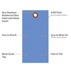SmartSign 4.75 x 2.375 inch “Blue” Blank Tyvek Shipping Tags - Image 4