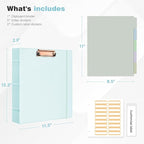 Ospelelf 2 Inch Clipboard Binder 3 Ring Leather Binder - Image 3