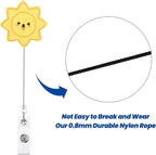 Happy Sunshine Badge Reel, Cute Retractable ID Card Badge Holders, Badge Clip - Image 5