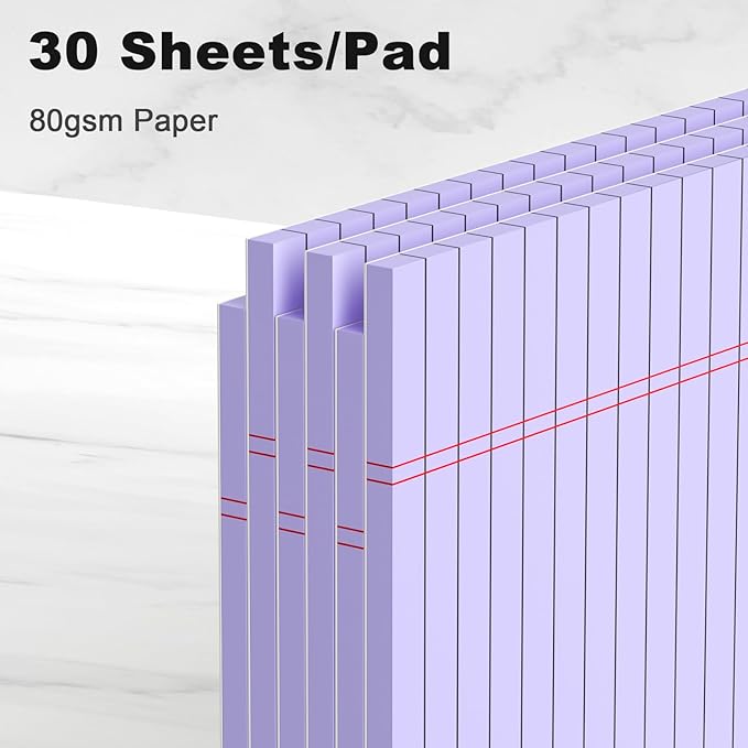 AILZFEI Purple Legal Pad Note Pads 8.5 x 11 inch, Wide Ruled, 30 Sheets/Pad - Image 3