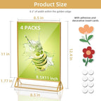 PPH-Sisy Acrylic Sign Holder 8.5 x 11, Double Sided Clear Display Stand - Image 2