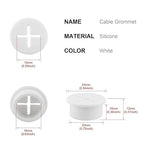 Desk Grommet, 3/4 Inch Flexible Rubber Grommets, Silicone Cable Cord Grommet - Image 2