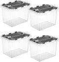 Superio Storage Bins with Lids, Stackable Totes, BPA Free, Odor Free, Organizer by Superio