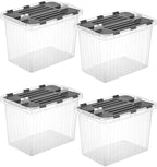 Superio Storage Bins with Lids, Stackable Totes, BPA Free, Odor Free, Organizer by Superio