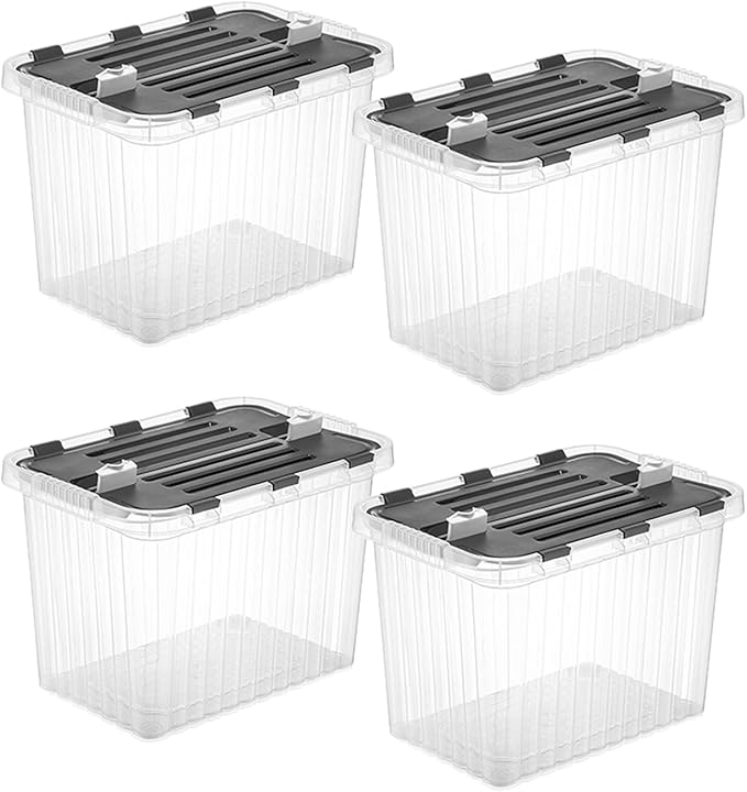 Superio Storage Bins with Lids, Stackable Totes, BPA Free, Odor Free, Organizer by Superio