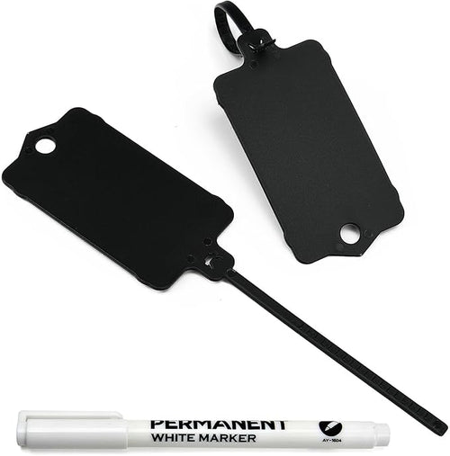 100pcs Blank Plastic Tags for Labeling Reusable Hanging Tags Ties Key Tag by LeadSeals