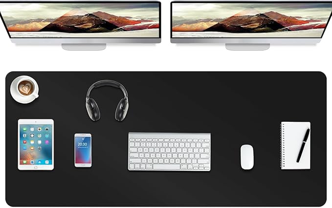 Boutilon Leather Desk Pad Protector, Non-Slip Mouse Pad, Laptop Desk Pad by Boutilon