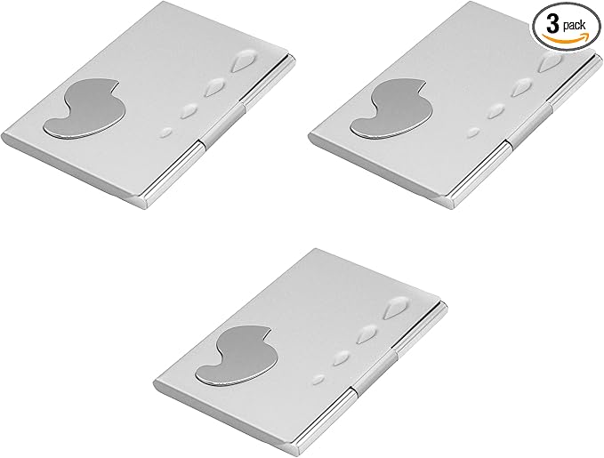 Stephanie Imports Set of 3 Slim & Minimalist Metal Business Card Holder Unisex by Stephanie+Imports