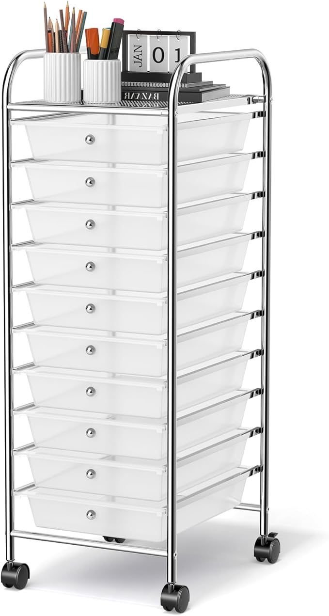 GLACER 10 Drawers Rolling Cart, Storage Cart by GLACERGrowupinhappiness