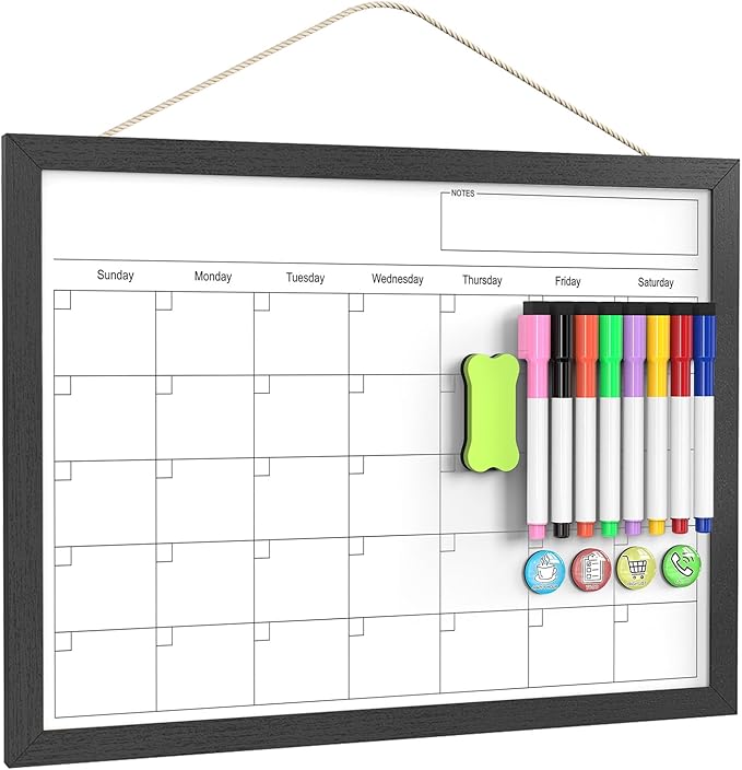Dry Erase Calendar for Wall, 17x13 Inches Calendar Whiteboard for Wall by Tankee