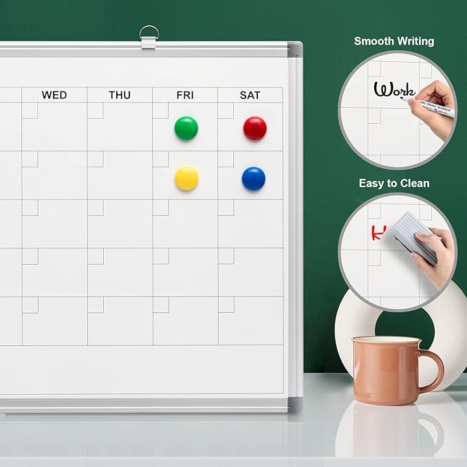 Comix Magnetic Dry Erase Calendar Whiteboard, 24 x 18 Inches Monthly Calendar - Image 4