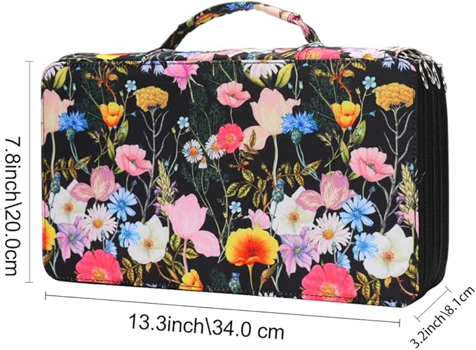 Large Capacity Black Flower Pencil Holder - Image 2