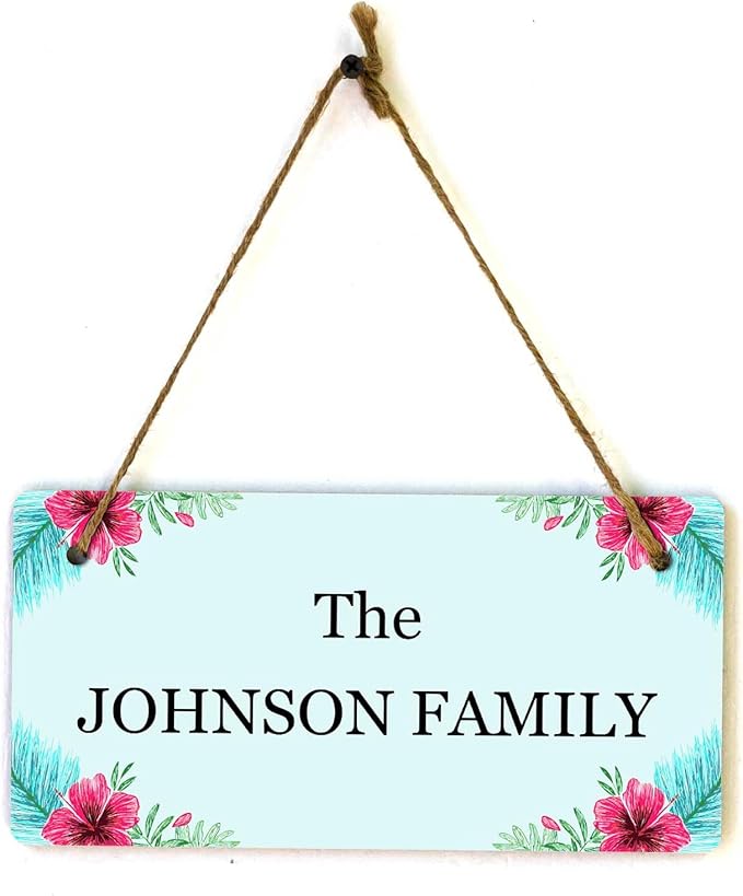 Signs ByLITA Tropical Hibiscus Personalized Hanging Wall or Door Sign | Custom - Image 9