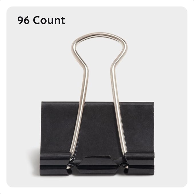 U Brands Binder Clips, Medium 1-1/4" Width, 1/2" Paper Holding Capacity - Image 2