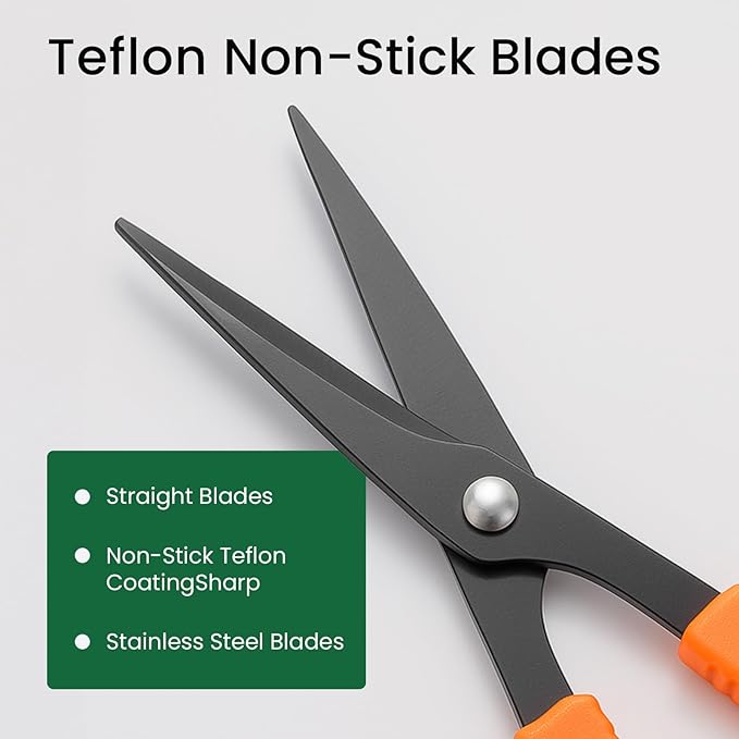 GROWNEER 6 Packs Trimming Scissors Teflon Coated Non Stick Blades Pruning - Image 3