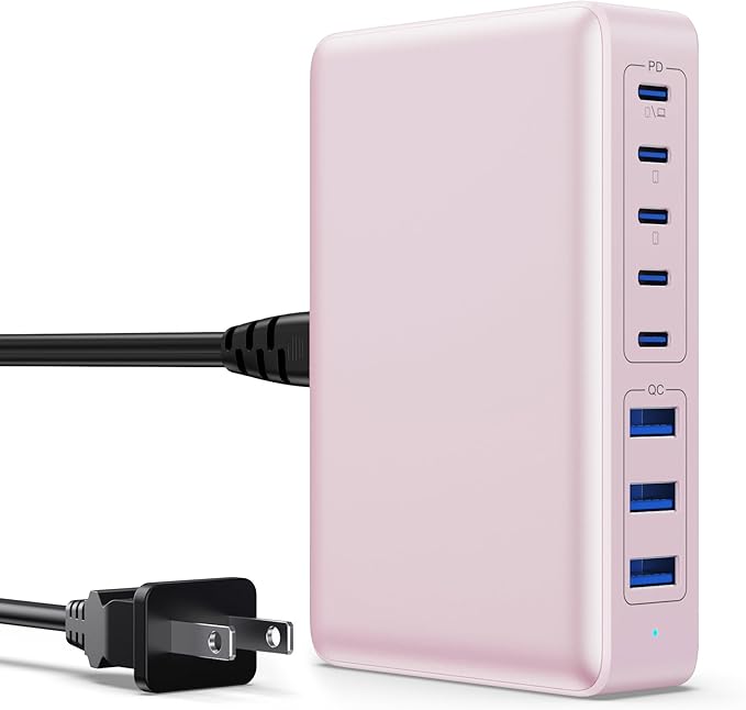 USB C Charger 300W USB C Charger Block 8-Ports GaN IV Fast Charging Station by APHUWJ