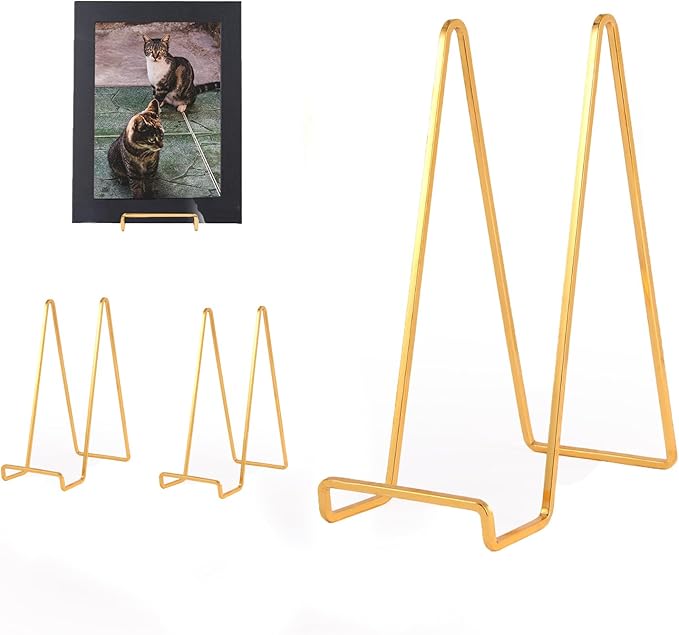Decolore 4 Pack 6 Inch Gold Picture Stands by Decolore