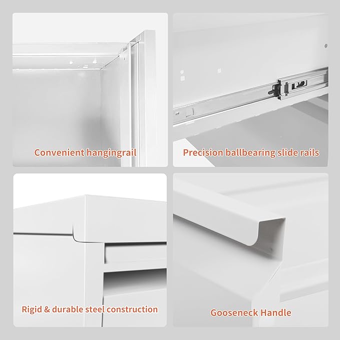 IKIMI 4 Drawer Locking File Cabinet - Image 7
