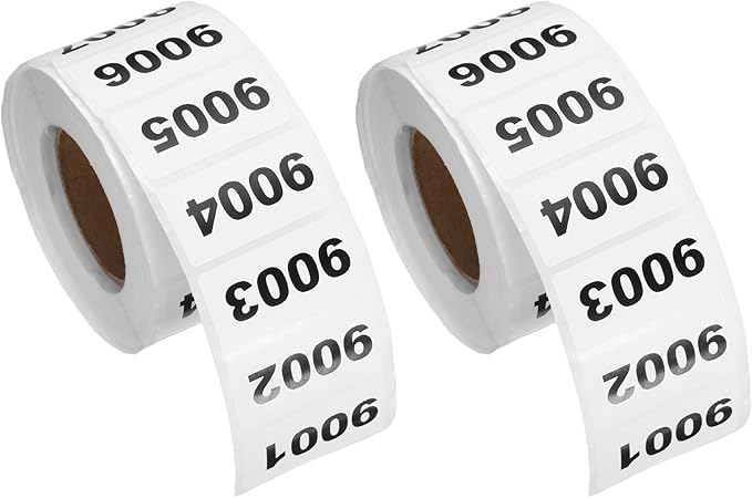 PATIKIL 0.8 x 1.6 Inch Inventory Number Sticker, 2 Roll 9001 to 10000 by PATIKIL
