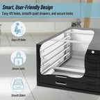 AdirOffice Flat File Cabinet - Heavy Duty 5-Drawer Blueprint Sheets Storage, 41" x 53" Great for Documents Sized 36” x 48”, Ideal for Artists, Art Files, Engineers, Architects, Offices - Black
