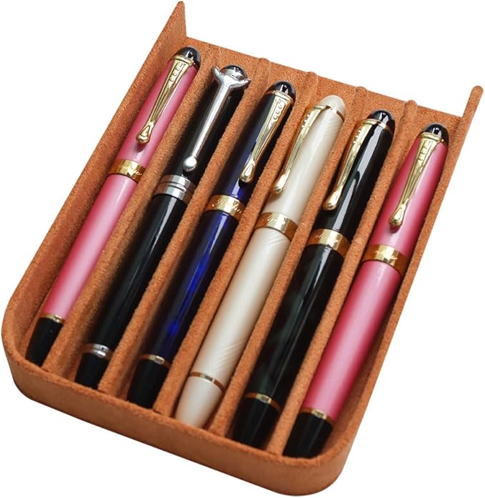 MIVLXLX Leather 6 Fountain Pen/Pencil Tray Case, Magnetic Closure - Image 7