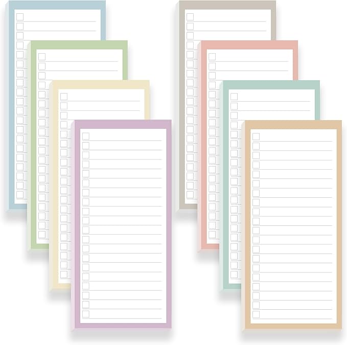 8 Pack Magnetic Notepads for Refrigerator, 30 Sheets Each, & Shopping by Unknown