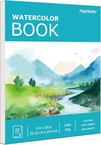 Hapikalor 8"x10" Watercolor Paper Pad, 140lb/300gsm Artist Painting Drawing by Hapikalor