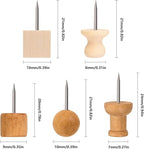 Thumb Tacks for Bulletin Boards, Wooden Push Pins - Image 2