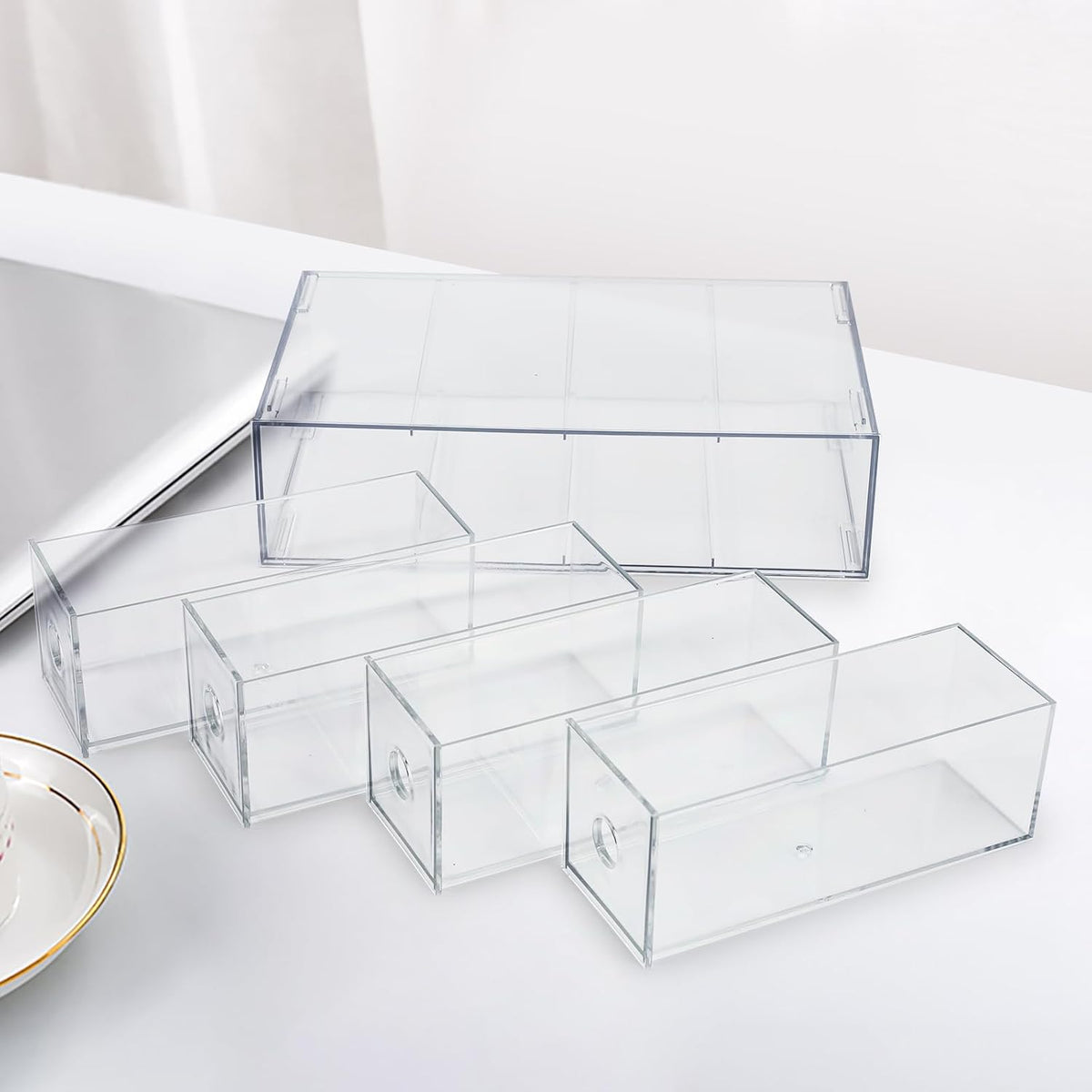 3-Piece Acrylic 12-Drawer Desktop Stacking Organizer