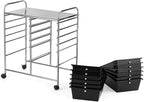 LDAILY 12 Drawer Rolling Storage Cart, Craft Cart Organizer on Wheels w/Metal - Image 9