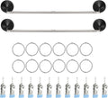 Adjustable Magnetic Rod for Classroom and Meeting Room Whiteboard, Flip Chart Calendar Holder, Easel Paper Holder, with Rings and Clips, Maximum Length 41", Maximum Width 3.7"(Black, 2 Pack)