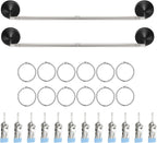 Adjustable Magnetic Rod for Classroom and Meeting Room Whiteboard, Flip Chart Calendar Holder, Easel Paper Holder, with Rings and Clips, Maximum Length 41", Maximum Width 3.7"(Black, 2 Pack)