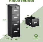 aobabo 4 drawer metal file cabinet with lock shown in use