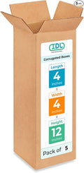 Tall Moving & Shipping Boxes 4 x 4 x 12 inches by IDLPackaging