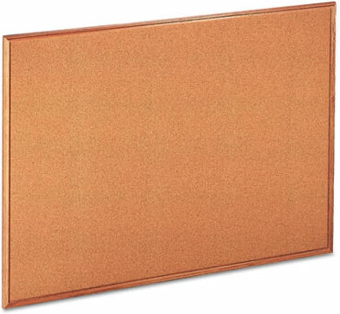 Cork Bulletin Board, 48 x 36, Natural, Oak Frame