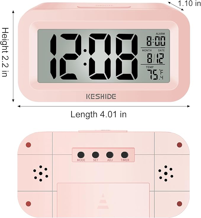 KESHIDE Travel Digital Alarm Clock Battery Operated - Image 2