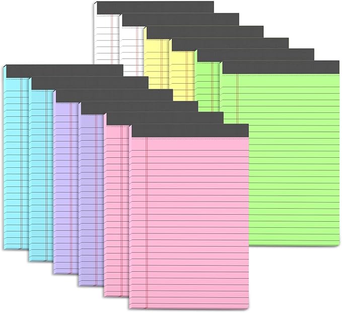 AIFLYAN 12 Pack Legal Pads 5x8 Inch Colorful Note Pads by Unknown