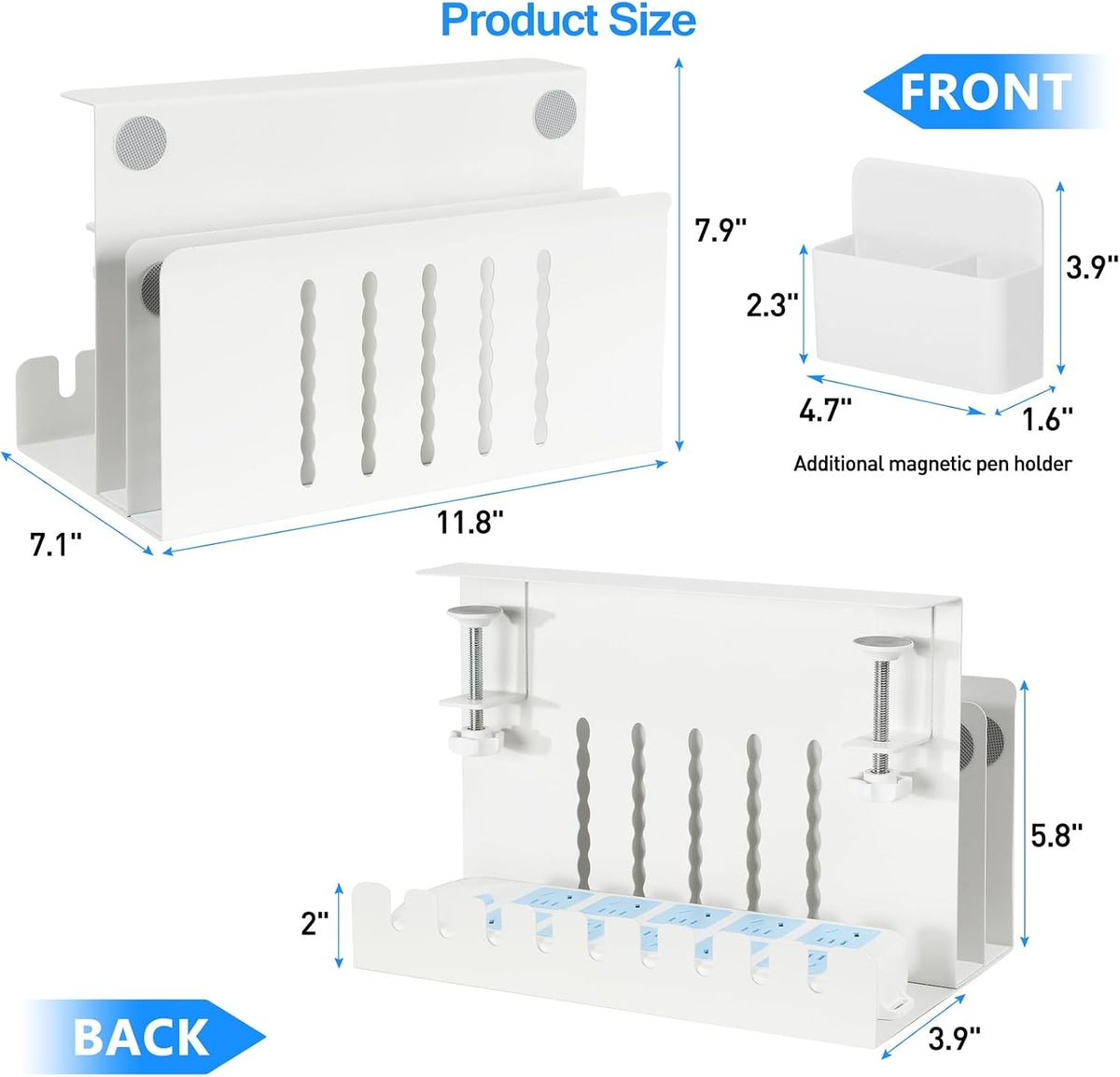 MAXECHO Desk Side Storage, Under Desk Laptop Mount, Table Side Hanging File O...