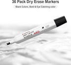 Comix Black Dry Erase Markers, Chisel Tip Whiteboard Markers, 36 Bulk Black - Image 2