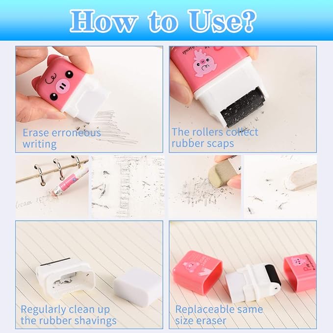 Sooez 12 Pack Pencil Erasers, Cute Erasers Pencil Eraser - Image 5