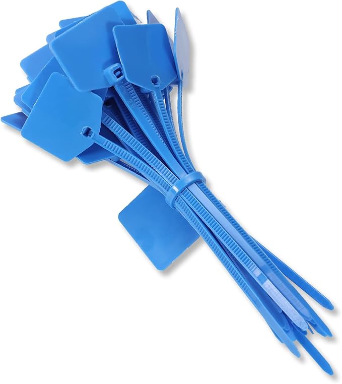 4 in Marker Nylon Cable Ties, Plastic Water Proof Tags, Self-Locking Written-on by QSFPTEK