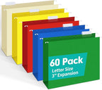 HERKKA Extra Capacity Hanging File Folders, 60 Pack Reinforced Letter Size by HERKKA