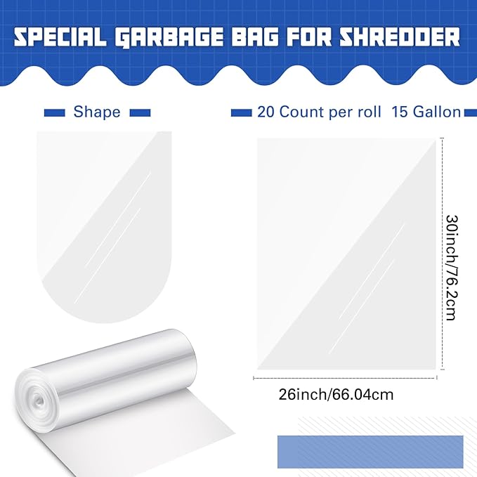 Baderke 40 Pcs Shredder Bags 15 Gallon Paper Shred Waste Bags 26'' x 30'' White - Image 2