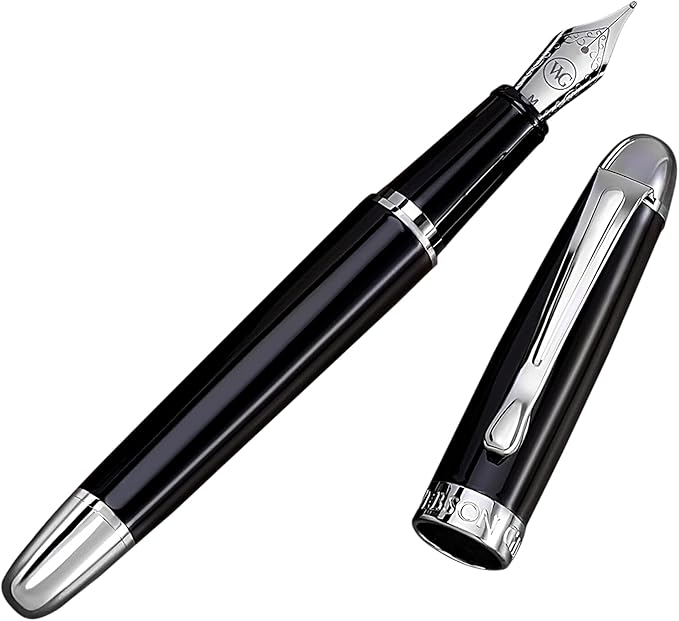 Webson Gill The Boss' Black Luxury Executive Fountain Pen, Polished Lacquer & by WebsonGill