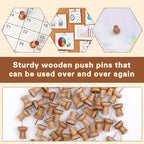 50 Pcs Wooden Push Pins, Decorative Thumb Tacks, Push Pins - Image 6