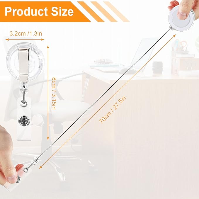 100 Pack Retractable Badge Reel Clips - Image 2
